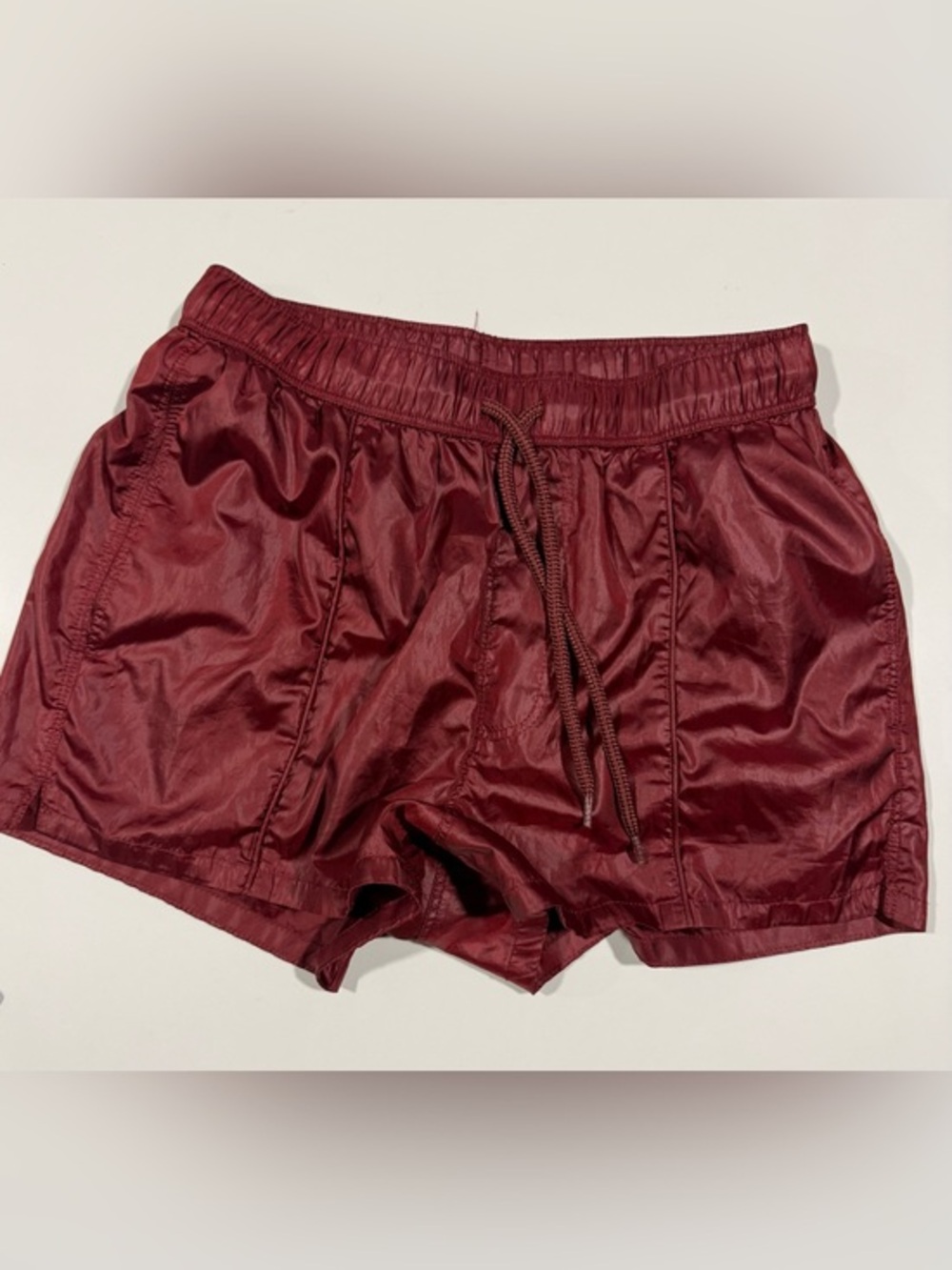 ASOS Deep Red Satin-Trim Athletic Shorts